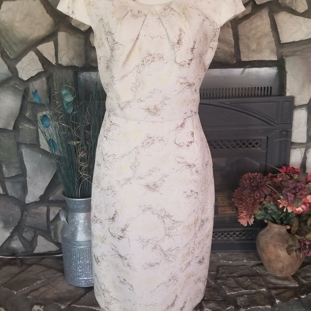 Antonio Melani Dress Cream & Gold Size Size 12 - Picture 9 of 12